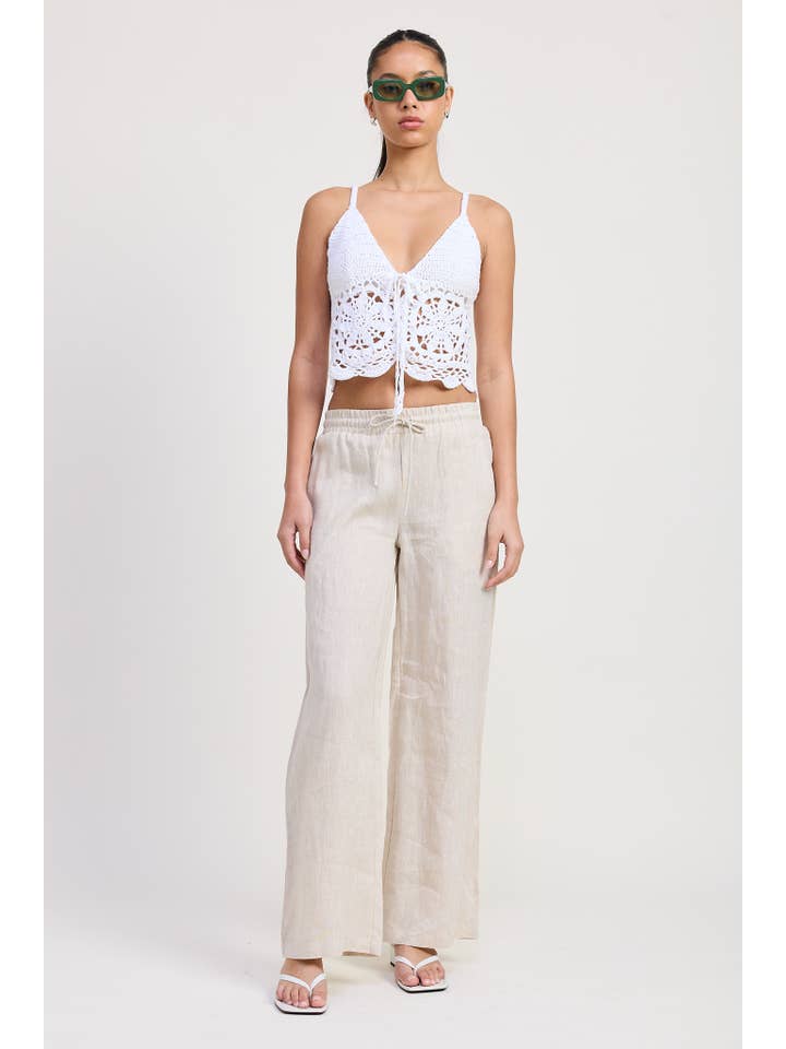 White CROCHET LACE TOP for wholesale on Faire