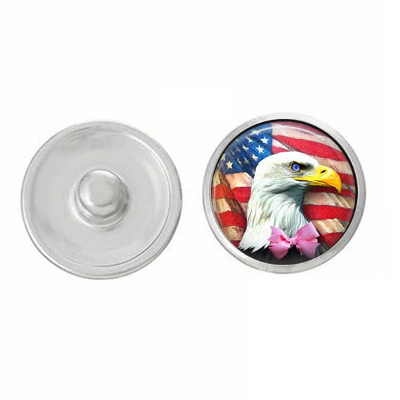 USA - Eagle - God Bless America - Snap Jewelry for wholesale by Say It in A Snap Jewelry