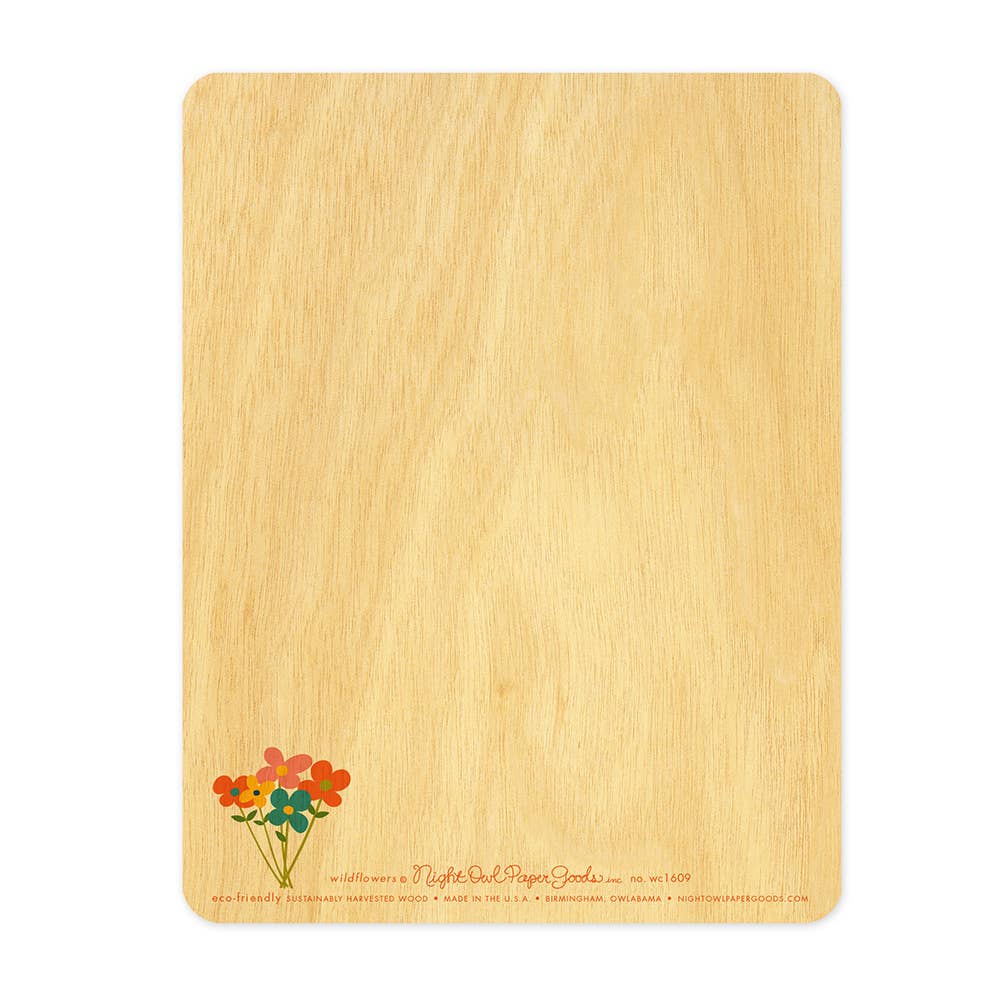 Night Owl Paper Goods – Großhandel Geburtstagskarten – Wildblumen-Holz-Karte1