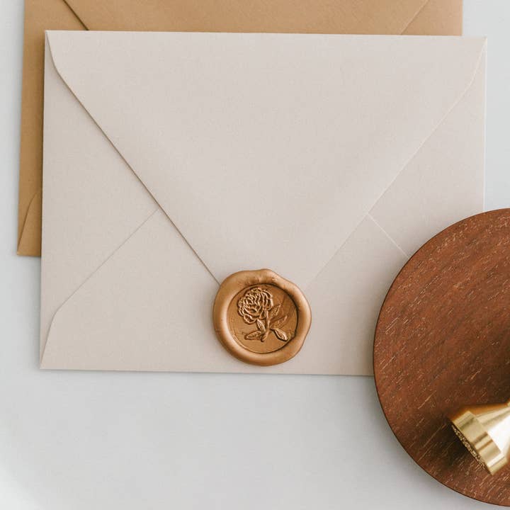 Written Word Calligraphy - Wholesale Rubber/decorative stamp - Heirloom Peony Wax Seal0