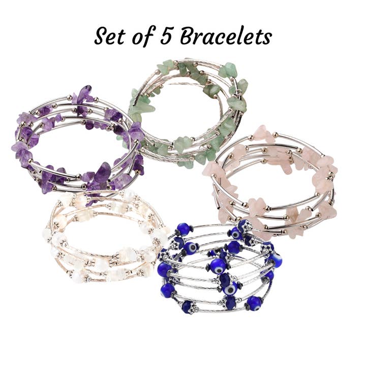 VPS Stones Inc. - Wholesale Jewelry Set - Set of 5 Gemstone Bracelets