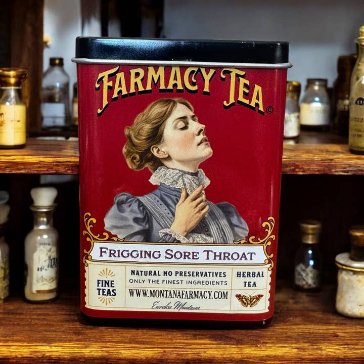 Montana Farmacy - Wholesale Tea Bags - Frigging Throat Tea Soothing Tasty Tea Tin pocket/ travel