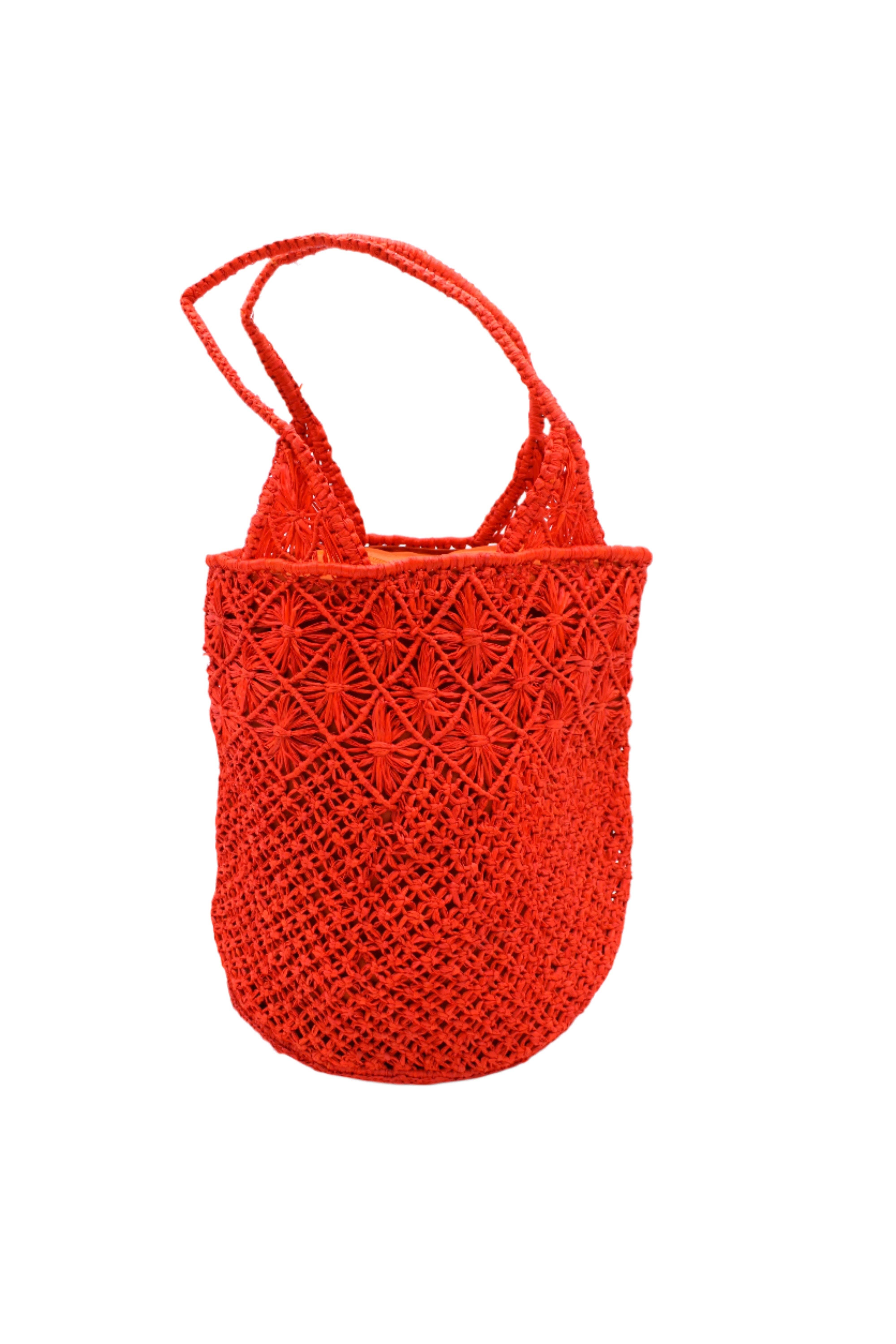 Shebobo - Vente Sac de plage - Sac à main en paille crocheté et macramé diamant Luca8