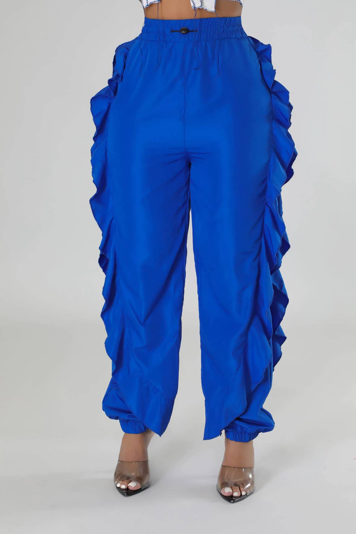 5besties inc - Wholesale Pants - Women's - DRAWSTRING WAIST RUFFLE SIDE CARGO PANTS4