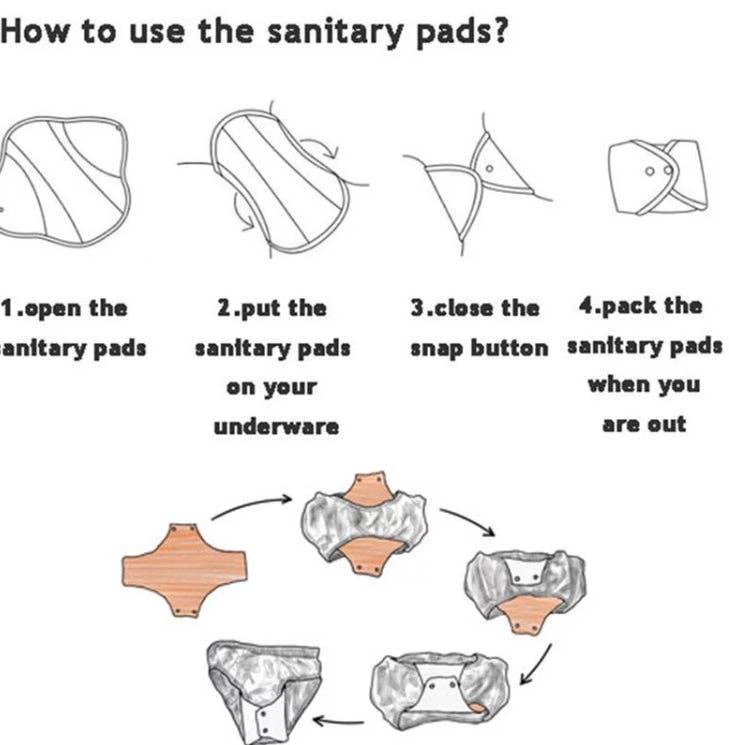 Eco Period - Wholesale Period underwear – Women’s - Eco Pad Overnight - Large 33 cm Cloth Pad2