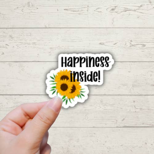 Happiness Inside - Tournesols - Stickers petites entreprises pour la vente par Forest Crafts