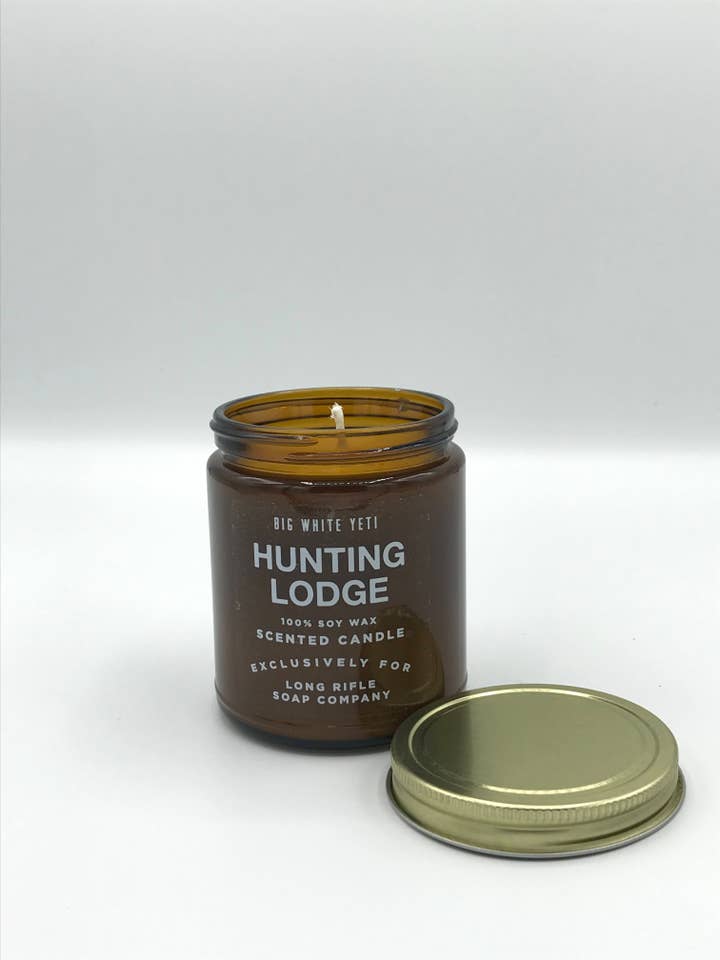 Hunting Lodge Candle | Big White Yeti Collaboration for wholesale by Long Rifle Soap Company