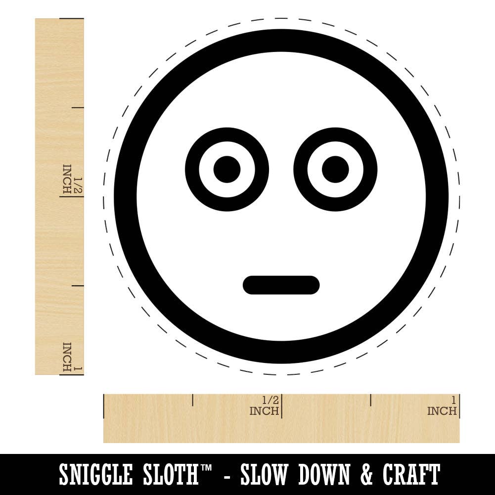 Sniggle Sloth - Wholesale Rubber/Decorative Stamp - Scared Face Emoticon Rubber Stamp for Stamping Crafting Planners2