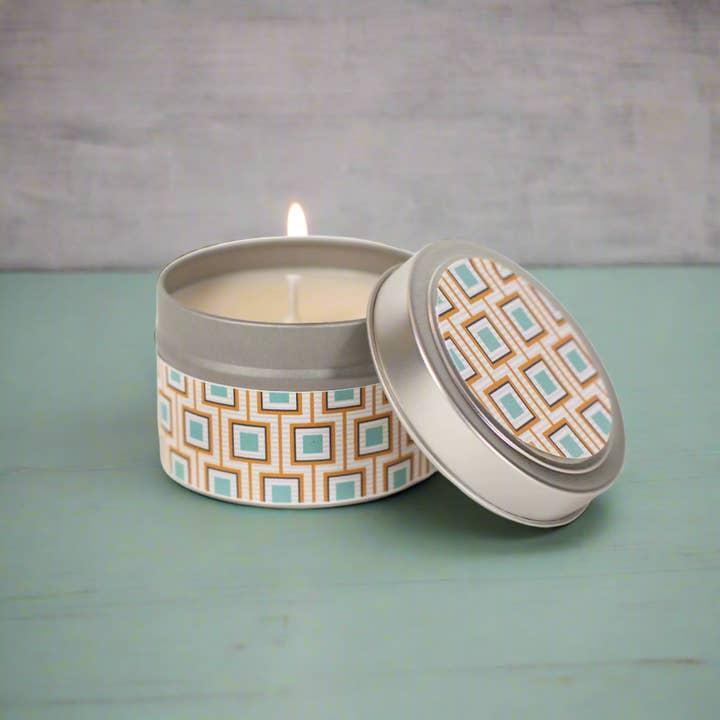 Squares Unaligned Mid Century Modern Travel Candle for wholesale by Mod Lounge Paper Company