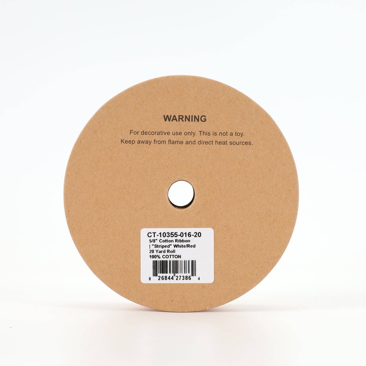 LA Ribbons Wholesale – Großhandel Band – Geschenke verpacken – 5/8 Zoll Baumwollband | „Gestreift“ Weiß/Rot | 20-Meter-Rolle5