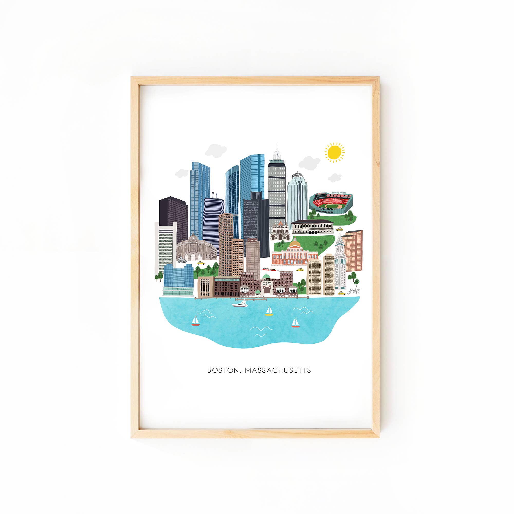 Lindsey Kay Collective - Wholesale Art Print - Boston Skyline Illustration - Art Print