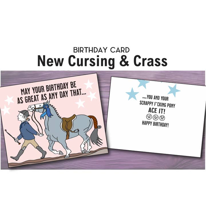Cartão de Aniversário de Cavalo / Desleixado / Maldição & Grosseria por atacado de Horse Hollow Press / Pretty, Funny, Snarky Cards & Stickers