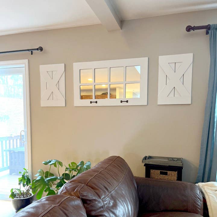 8 Pane Farmhouse Wall Decor Window Mirror - Rustic Window for wholesale by Rusty Mill Decor