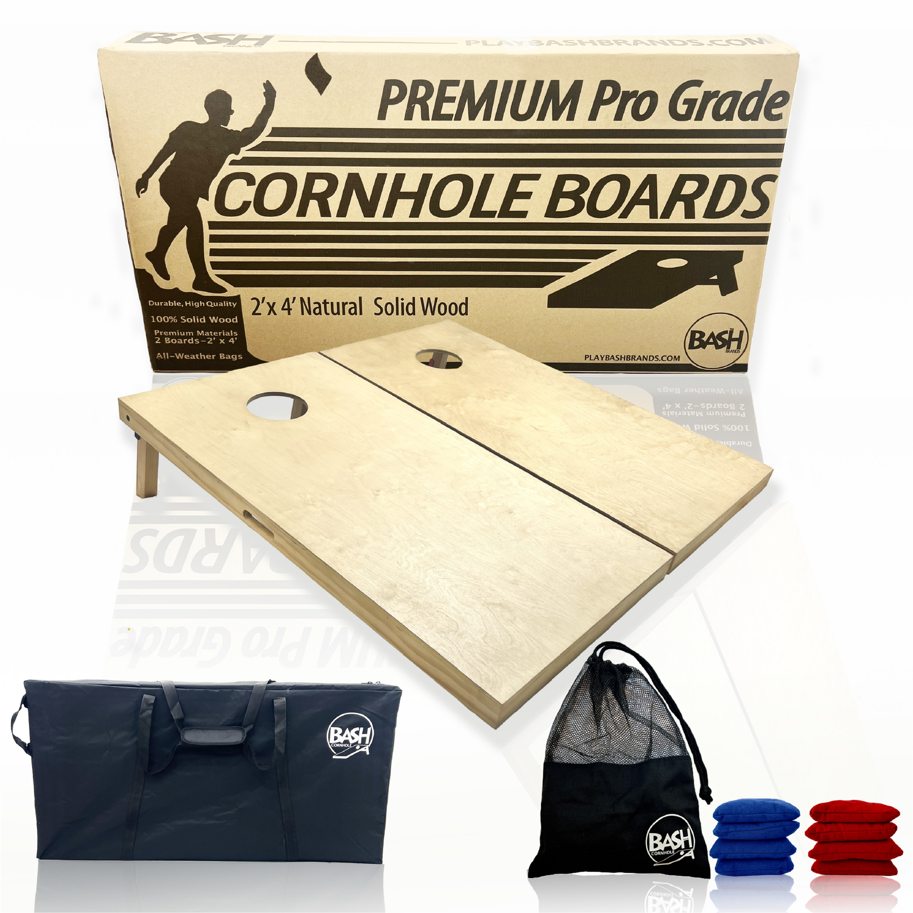 Bash Brands - Wholesale Cornhole - Premium Pro Grade Regulation Cornhole Board (Solid Wood)2