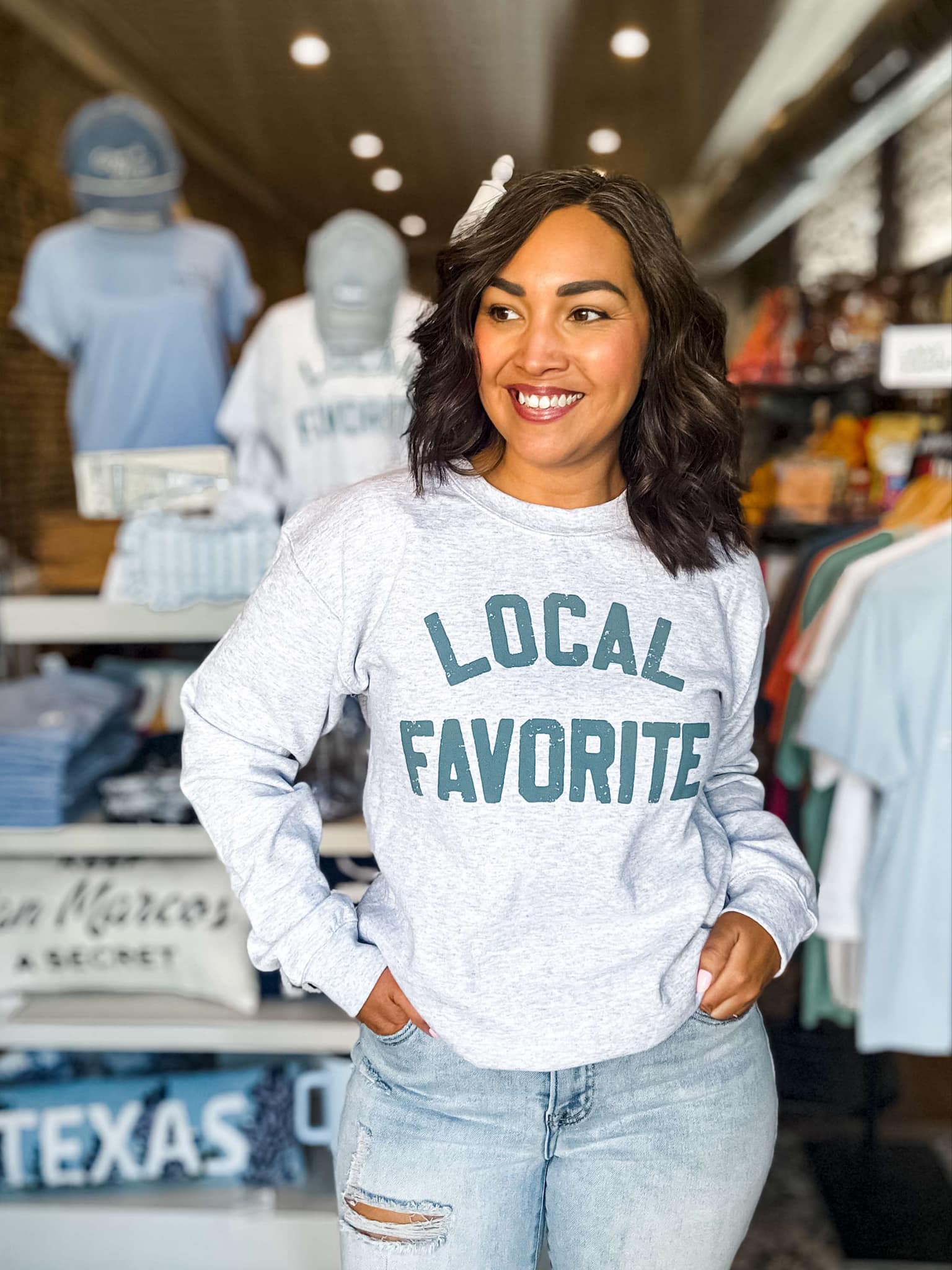 Mugsby - Wholesale Graphic Sweatshirt - Women's - Local Favorite Crewneck Sweatshirt, Shop Local, Local Sweat1