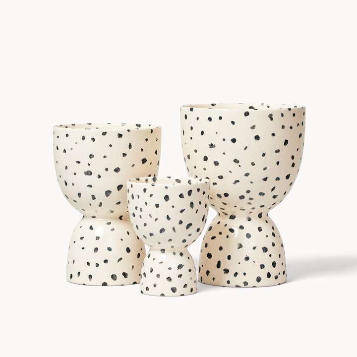 Franca - Wholesale Plant Pot - Speckled Stacked Planters (Gloss)2