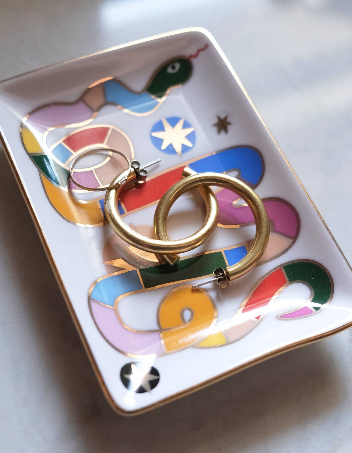 Idlewild Co. - Wholesale Jewelry Dish - Porcelain Trinket Dish | Rainbow Snake 2