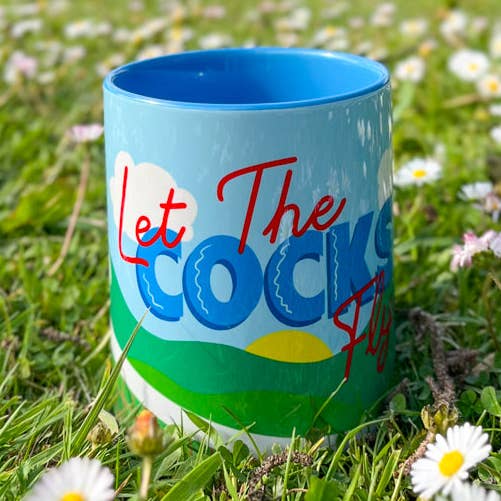 Let the Cocks Fly Mug – Funny 11oz Ceramic Mug for Players for wholesale by Cor Blimey