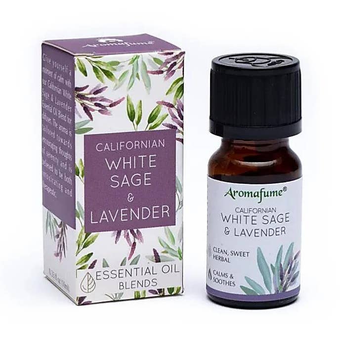 Mélange huiles essentielles Sauge blanche / Lavande 10ml pour la vente par La Boîte à Cailloux