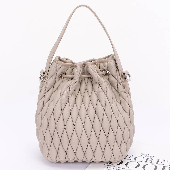 3AM BY H&D ACCESSORIES – wholesale Clutch bag – women's – Quilted Faux Leather Bucket Bag2