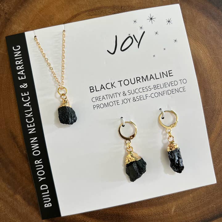 'Joy' Gold Necklace & Earring Bundle for wholesale by Moon Child