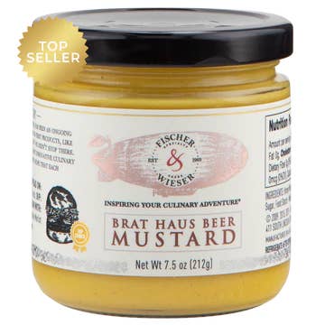 Alta Gama Foods - Venta al por mayor Mostaza - Mostaza de cerveza Brat Haus de Fischer & Wieser, Texas, Texas, 7.75 onzas