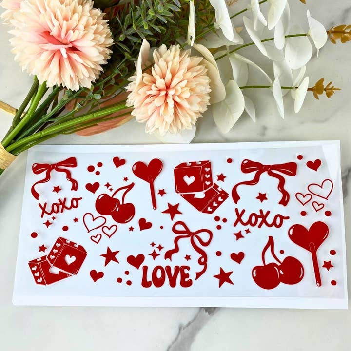 Röda Valentiner | 16 oz UV DTF Omslag för wholesale av HKS Custom Designs