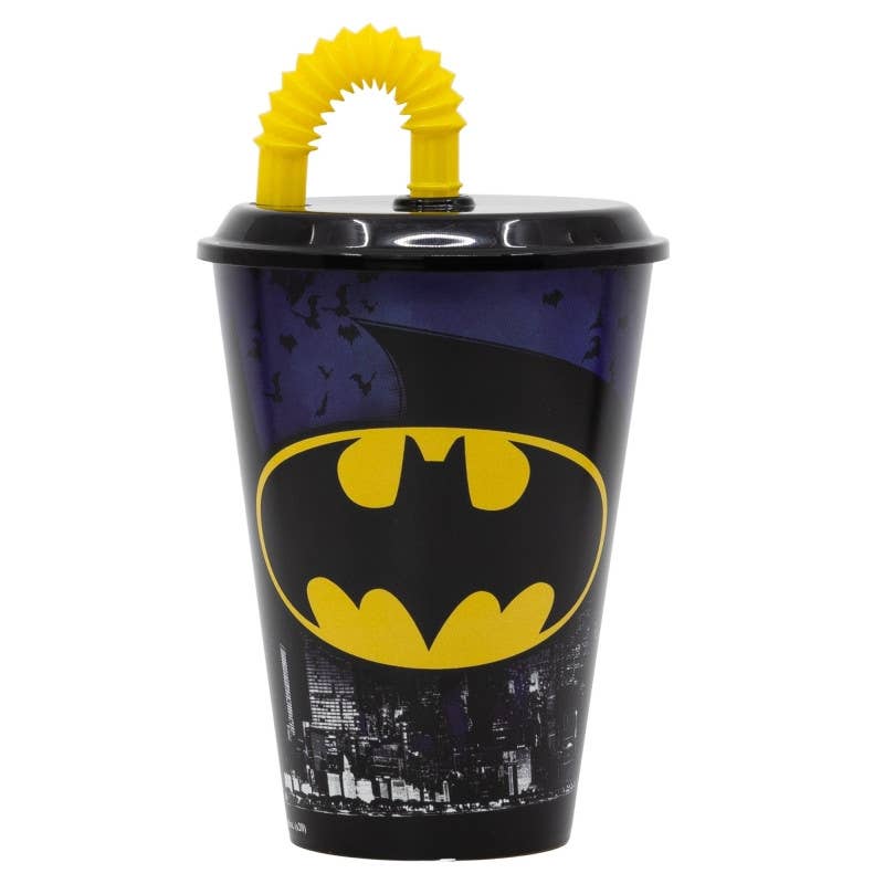 Evidence – wholesale Drinking glass/cup – Batman Plastic Straw Cup - 430 Ml0