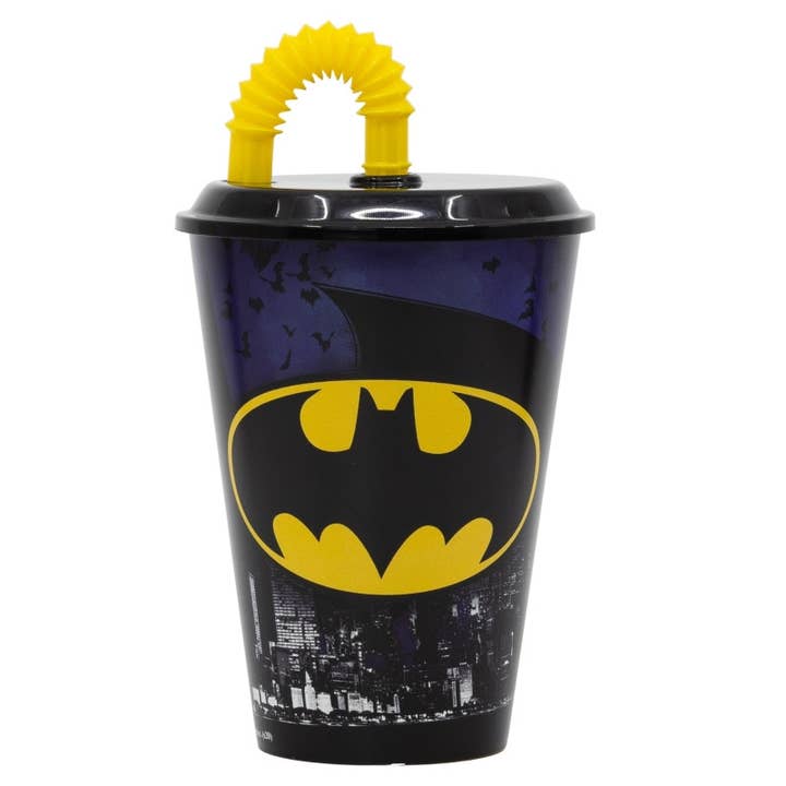 Evidence – wholesale Drinking glass/cup – Batman Plastic Straw Cup - 430 Ml