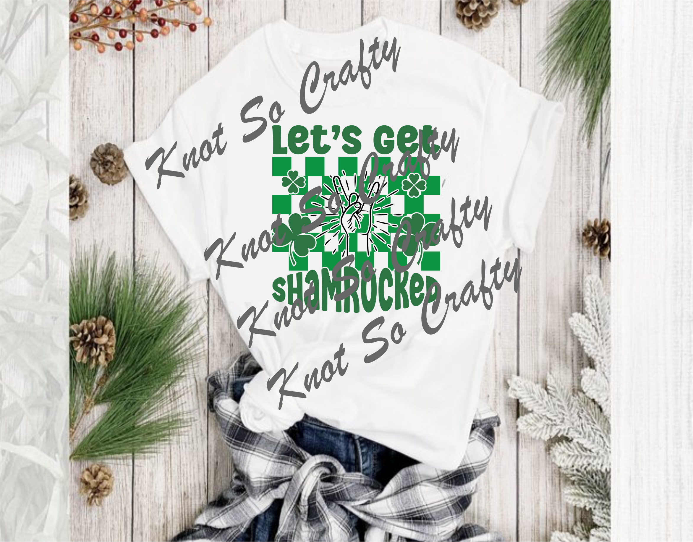 Knot so crafty – wholesale Sublimation transfer – lets get shamrocked - st.patrick - 31990