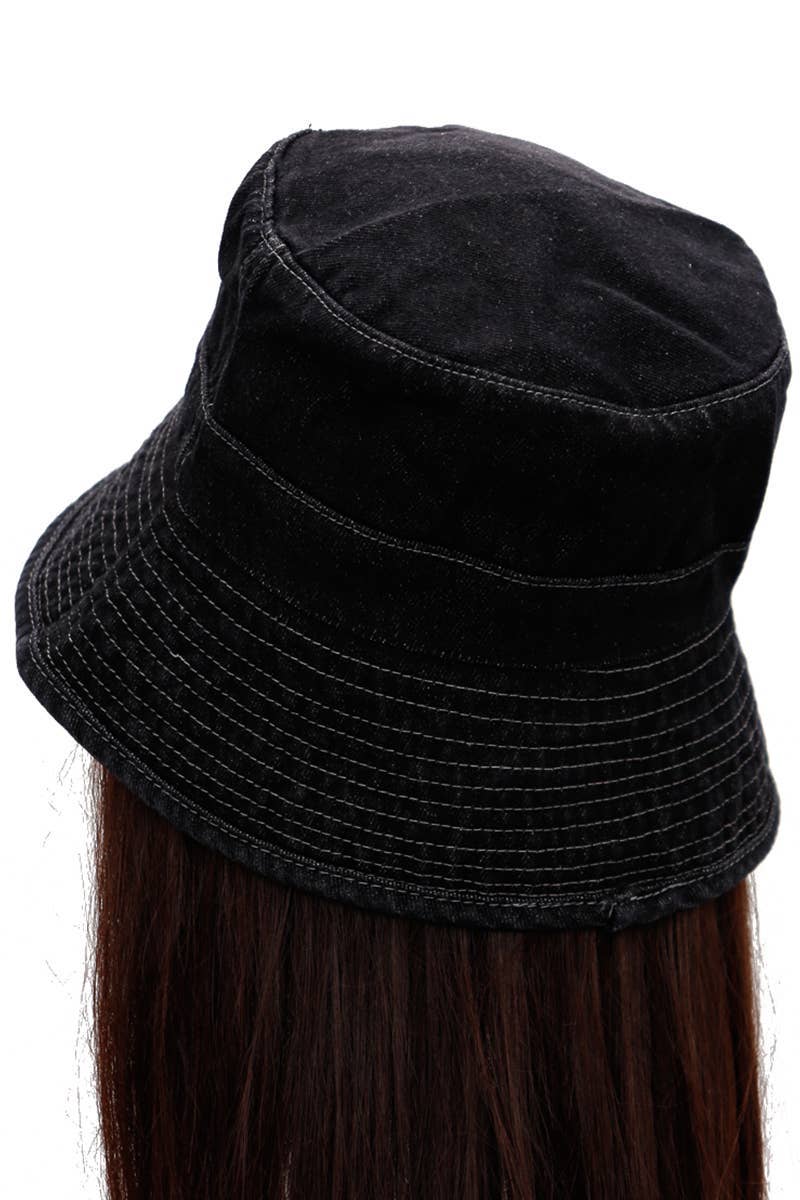 COME MOSTRATO Cappello da pescatore in cotone denim twill lavato in vendita all'ingrosso su Faire5