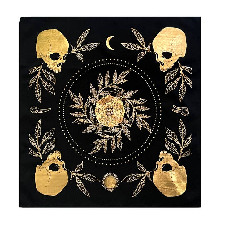 13th Press - Wholesale Tarot Cards - Tarot Cloth - "Teeth and Bone"