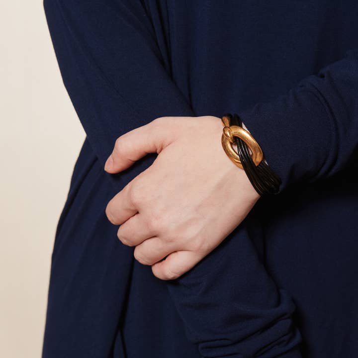 Diana Kauffman Designs - Wholesale Woven/Braided Bracelet - Playing Hooky Bracelet/Blackjack/Brass1