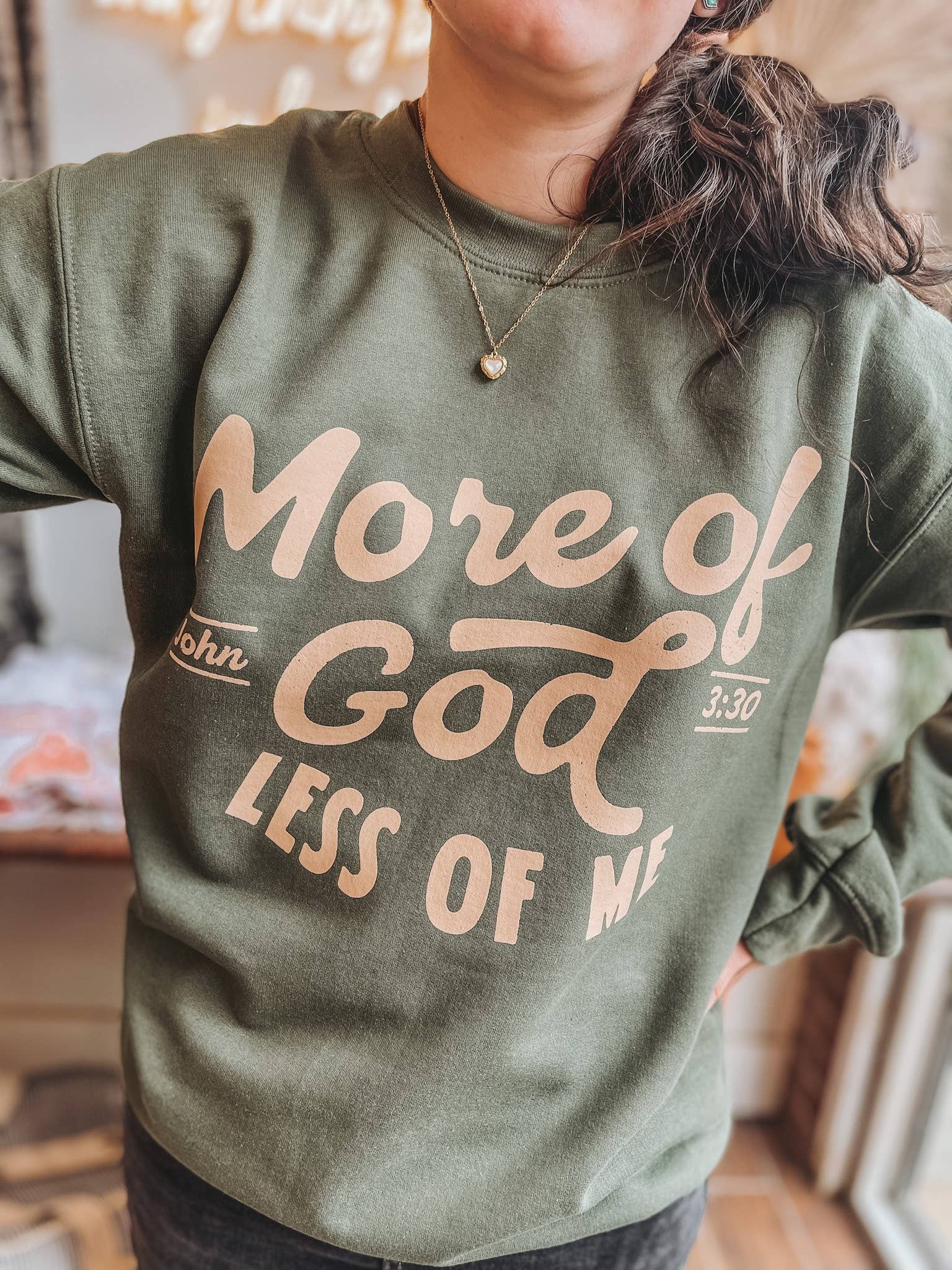 Amy Anne Apparel Inc - Wholesale Graphic Sweatshirt - Women's - More Of God Crew Neck Sweatshirt | Trending 6