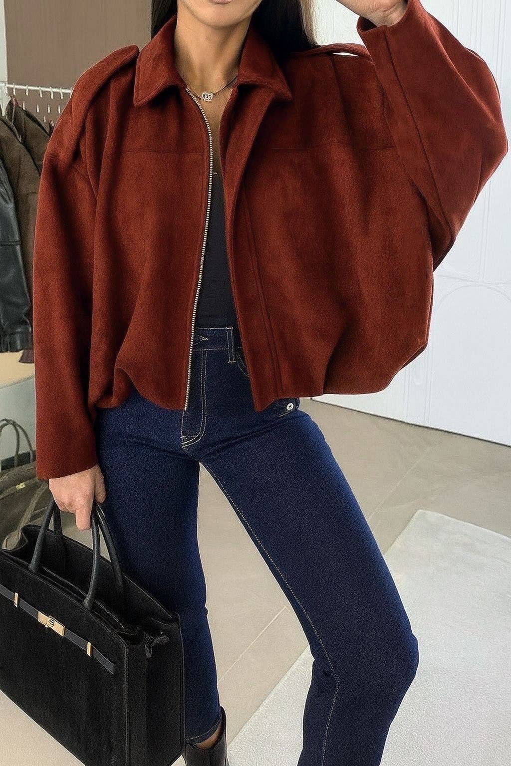 ESTEE BROWN - Wholesale Blazer – Women's - Oversized suede jacket - 10338-18