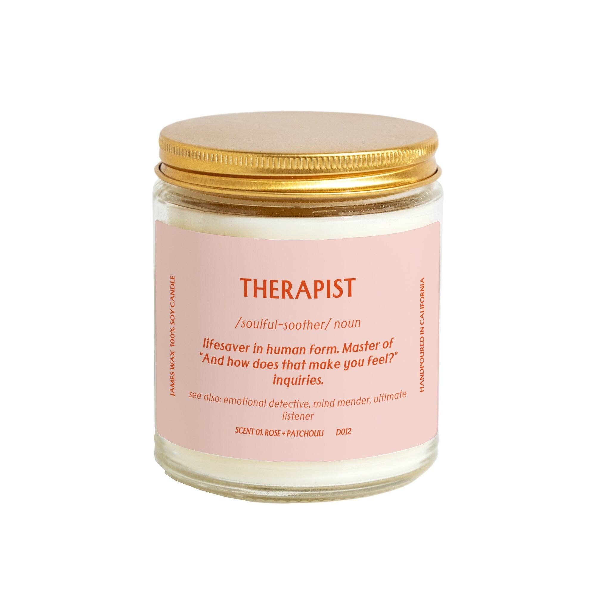 James Wax - Wholesale Jar/Filled Candle - Therapist Candle Definition Candle Best Therapist D0121