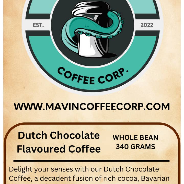 Coffin Creek Coffee - Wholesale Coffee beans - Dutch Chocolate Flavoured Coffee - 340 Grams