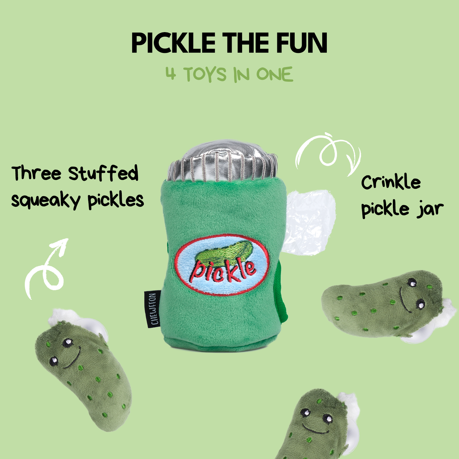 CHEWFFON - Wholesale Pet Plush Toy - Dog - CHEWFFON Pickle Jar Hide & Seek Dog Toy2