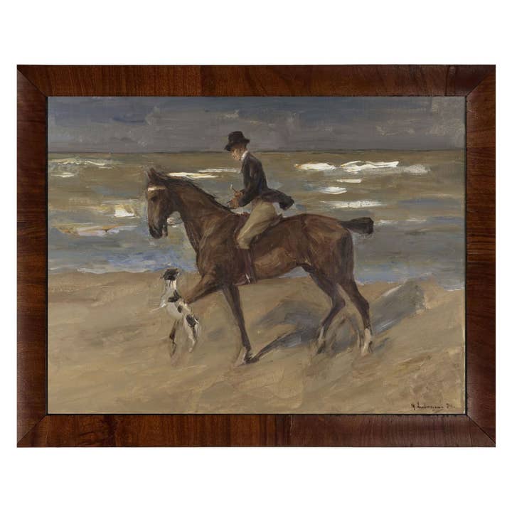 Vintage Pferd und Hund am Strand Gemälde für den Großhandel von Antique Curiosities Inc