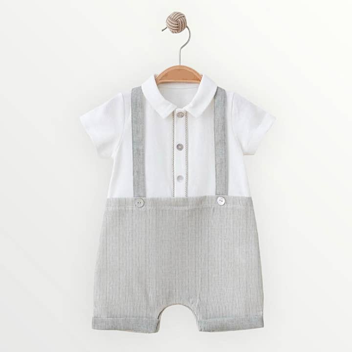 Bebispojke Romper | Khakigrå för wholesale av My Vintage Kid