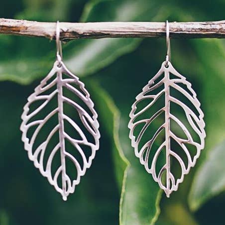 Leaf Vein Earrings for wholesale by Bec Stern