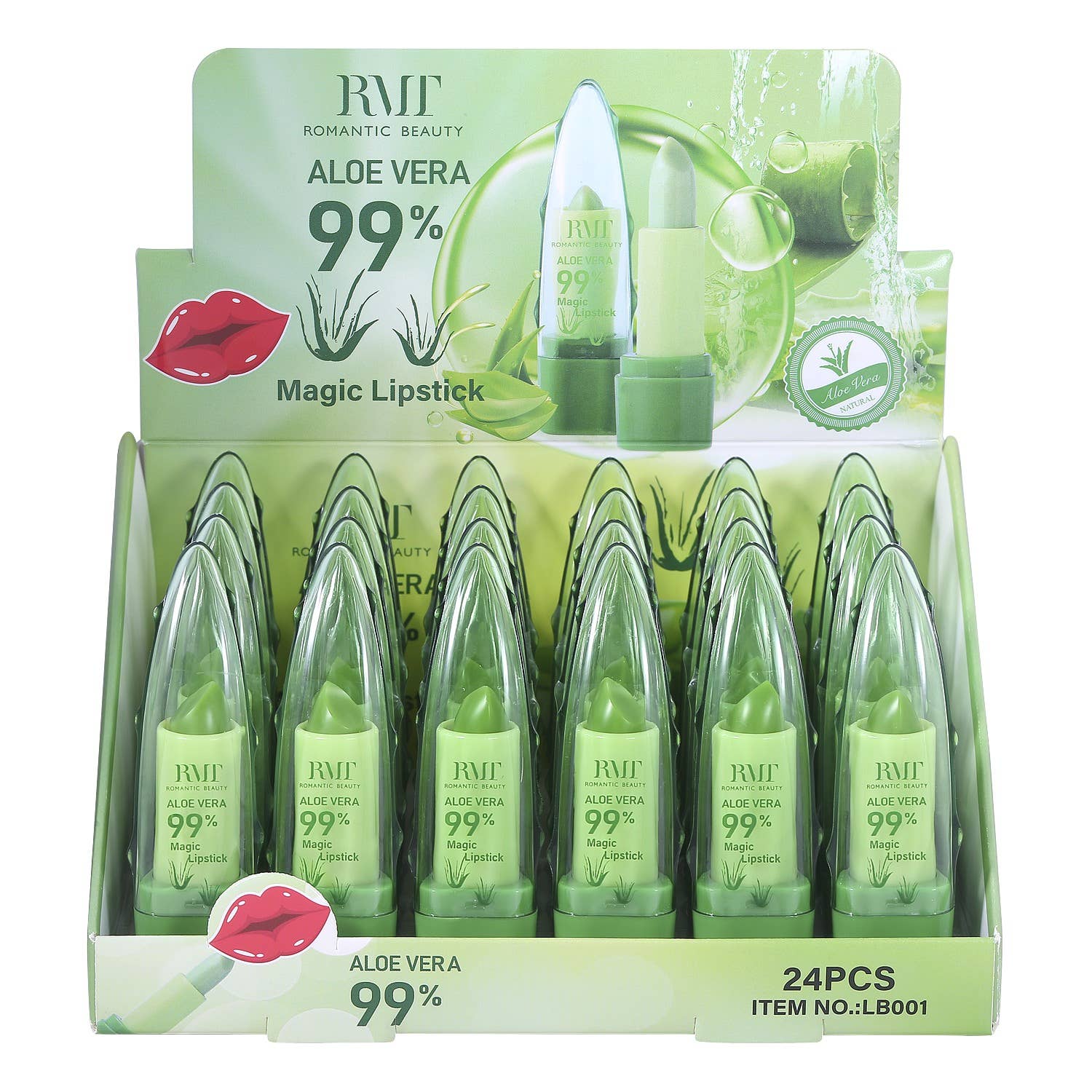 Diacly - Wholesale Lip-gloss - 24pk 99% Aloe Vera Magic Lipstick Lip Gloss0