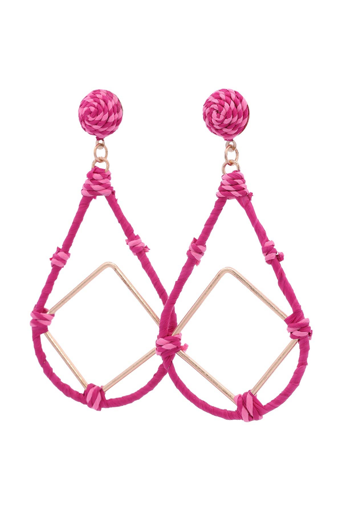 Urbanista Outlet - Vente Boucles d'oreilles pendantes - Boucles d'oreilles Raffia Open Leardrop avec Dia Drop10