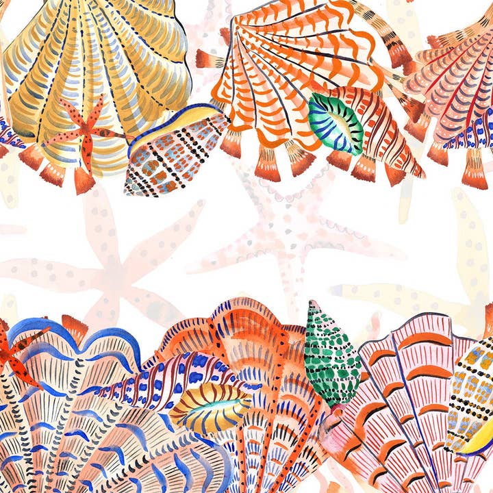 Katoensatijnen loper Shell Bay 100% Made in Italy voor wholesale door The Napking