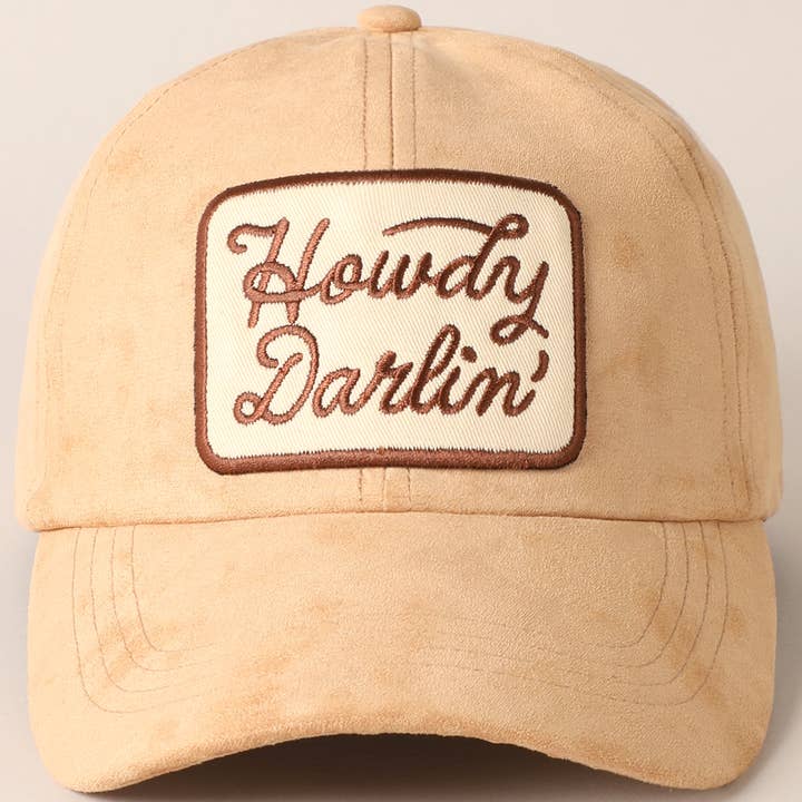 Fashion City - Wholesale Baseball Cap - Women's - Howdy Darlin Patch Suede Baseball Cap9