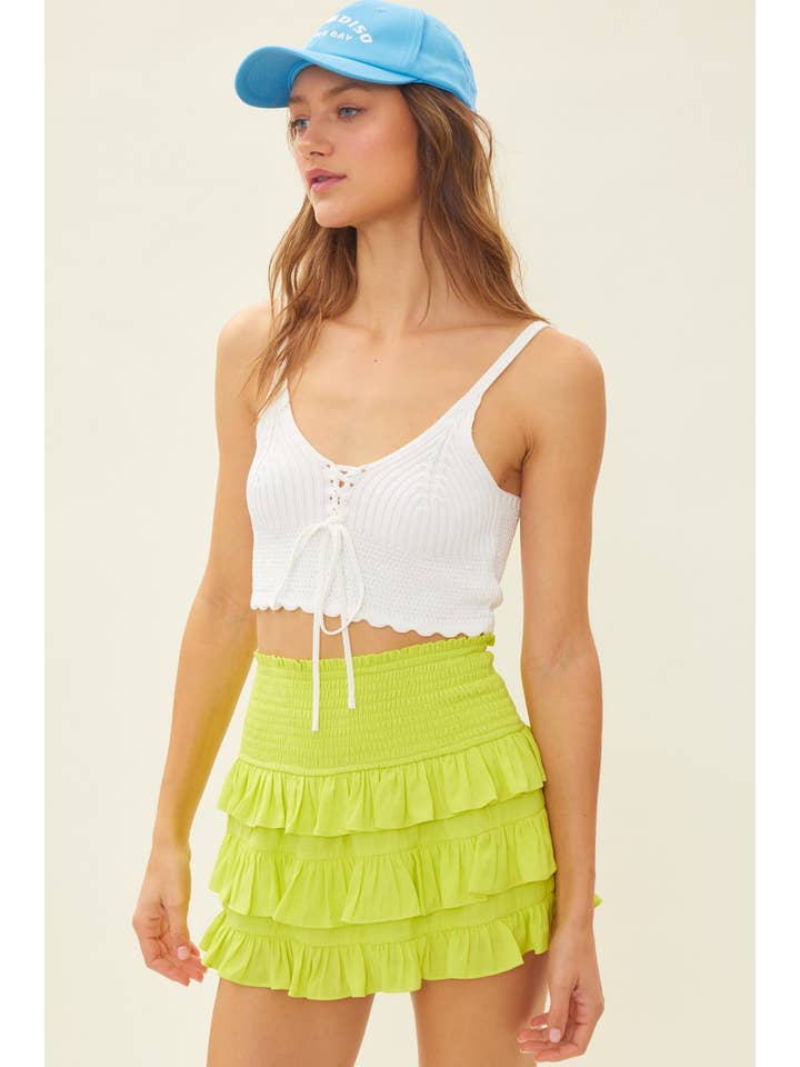 idem ditto - Wholesale Skort - Women's - SMOCKED SKORT WITH RUFFLED LAYERS11