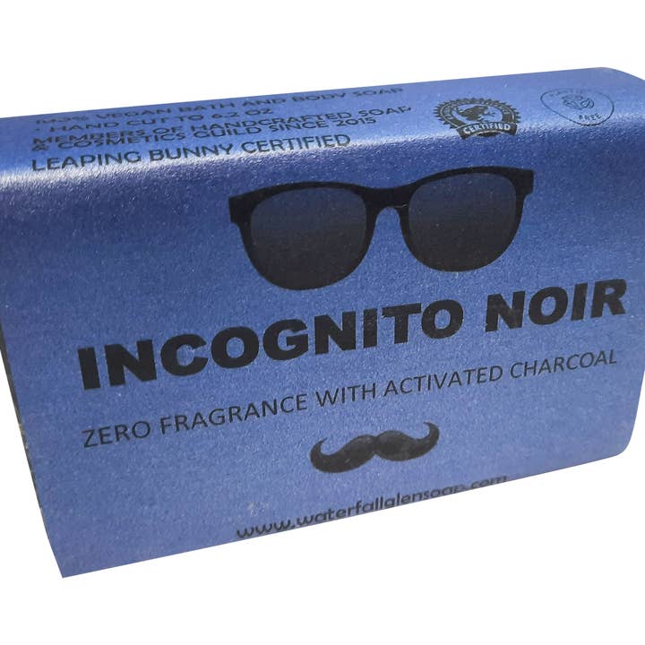 Waterfall Glen Soap Company, LLC - Wholesale Bar Soap - Incognito Noir, zero aroma charcoal soap bar
