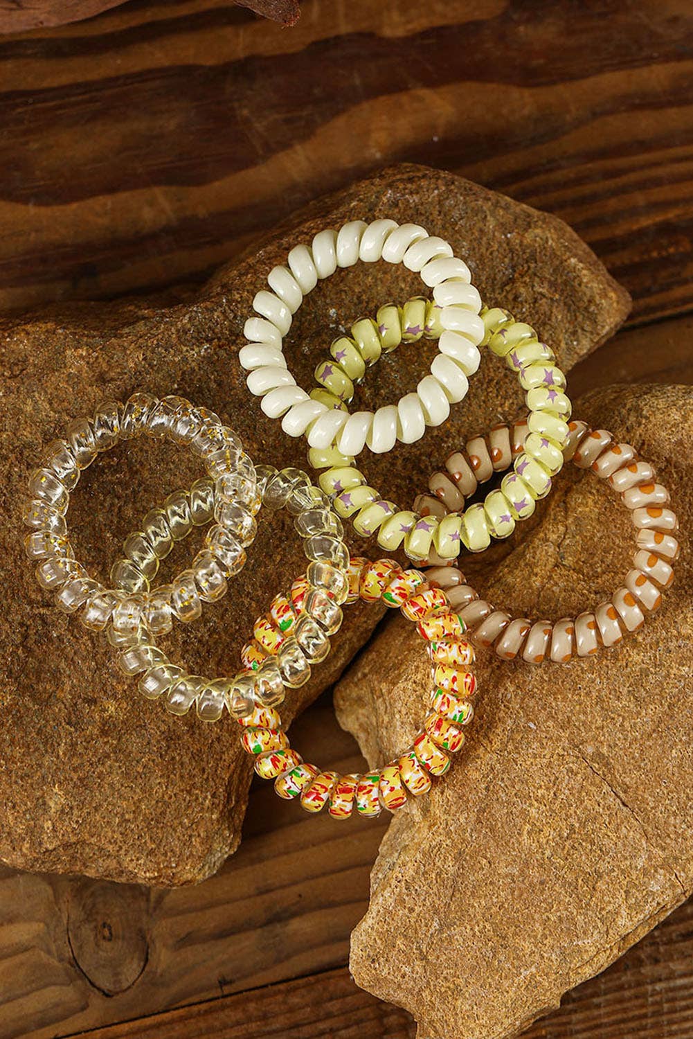 1 the Woman - Wholesale Hair Tie - Cute Gradient Starry Dotty Coil Wire Hair Tie Set8