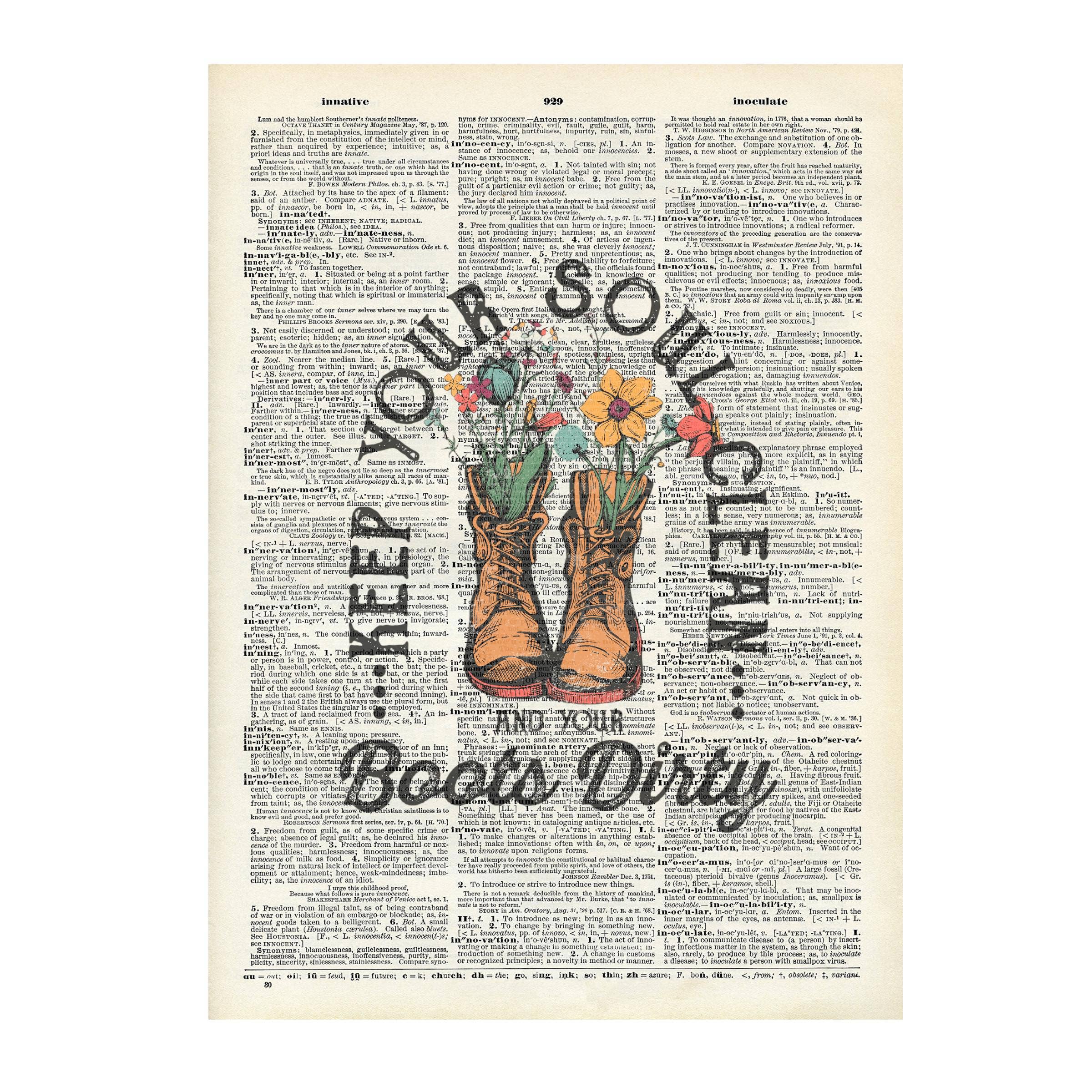 Crazilyhumbledesigns - Wholesale Art Print - Wild, nature, art , Vintage, Dictionary Prints0