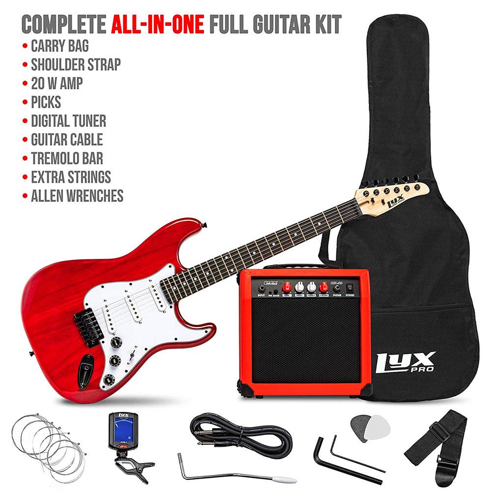 LyxPro - Wholesale Musical Instrument - Beginner 39” Electric Guitar Kit & Starter Set Accessories19